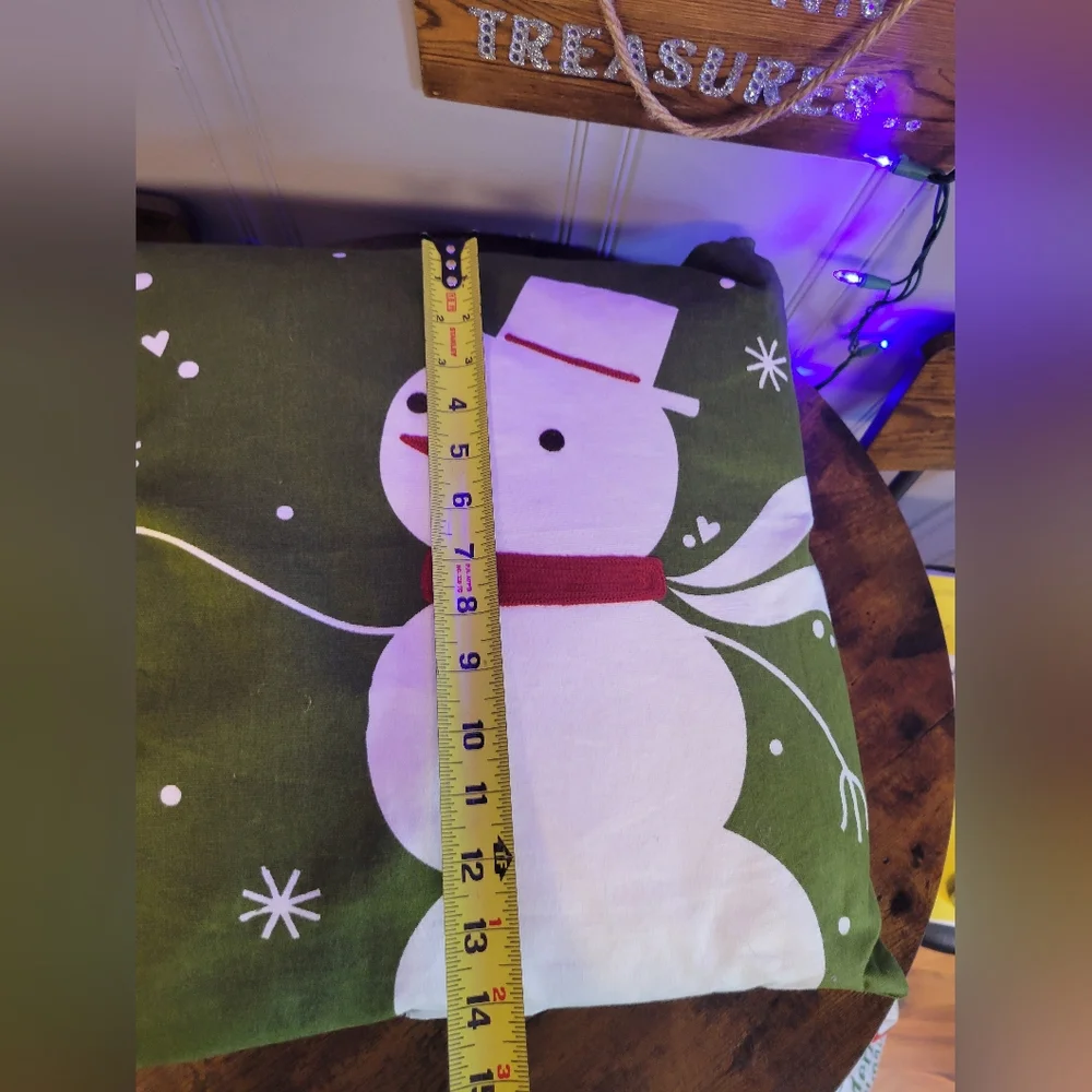 Festive Snowman Throw Pillow-red/white/green
